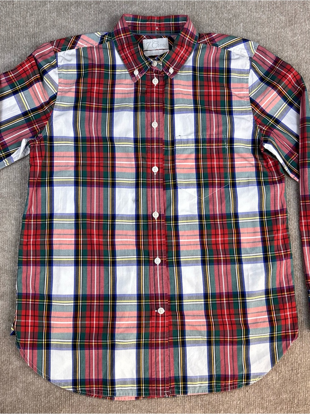 J.‎ Crew Red, White & Navy Plaid Button-Down Shirt
